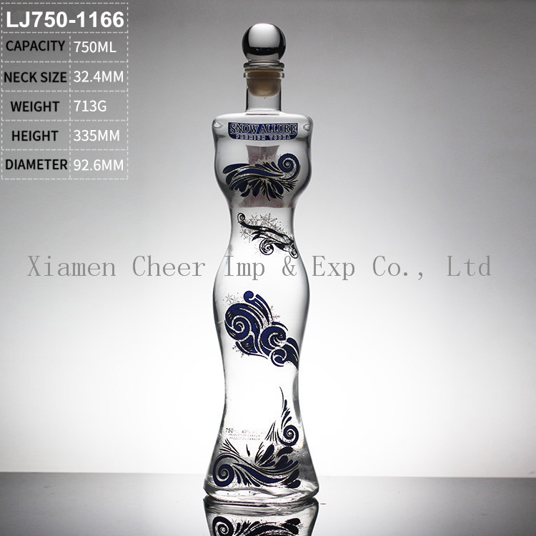 Unique Shaped Glass Liquor Bottle LJ750-1166.jpg