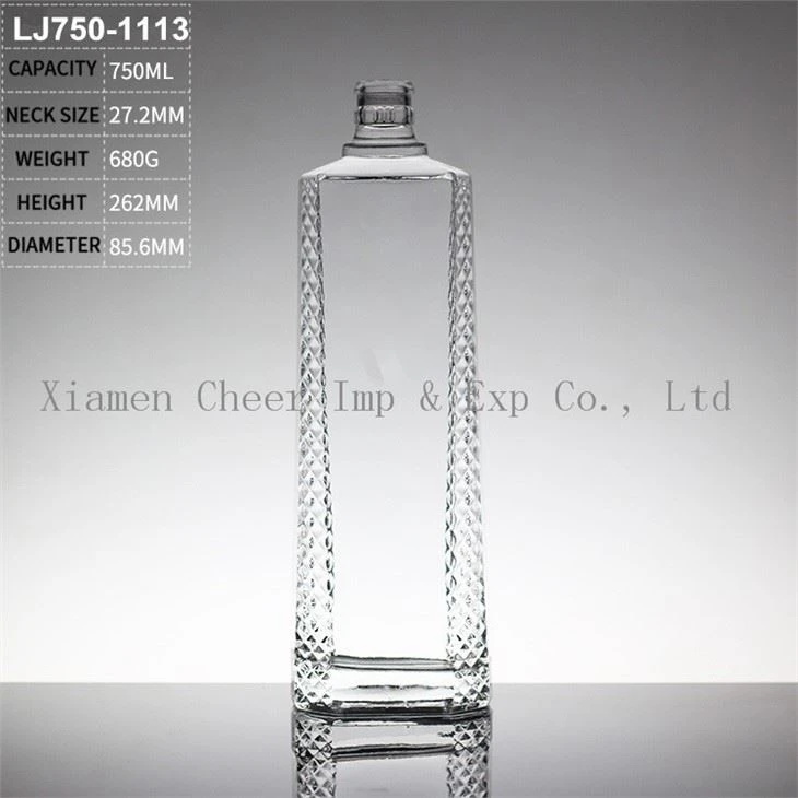 Square 750ml Engraved Crystal iav raj mis