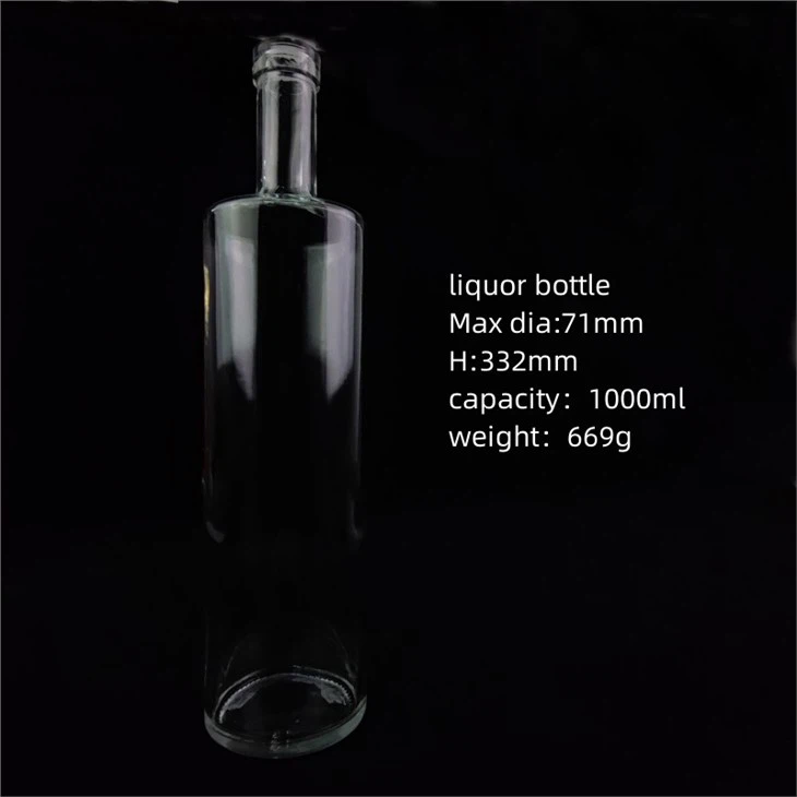 Qhov Muag Zoo Tshaj Plaws Pob tshab High Clear 1000ml Liquor Bottle Whisky Vodka Tequila Fwj