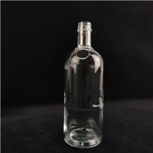 High Quality Crystal Clear 1000ml Vodka Liquor Bottle